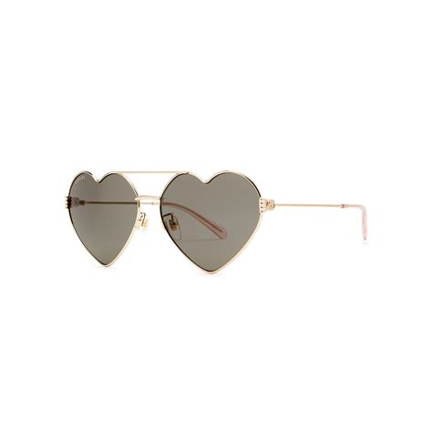 gucci 1283|Buy Gucci Heart Frame Sunglasses 'Gold' .